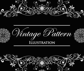 Vintage pattern background art set vector