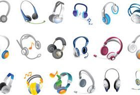 Different Headsets vectors graphic