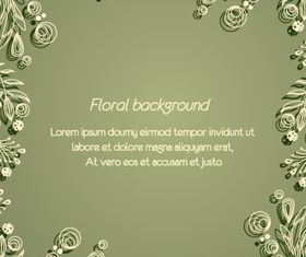 White Floral with Green backgrounds vector graphics