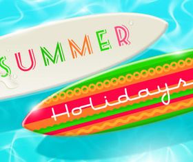 Happy Summer holiday backgrounds 2 vectors material
