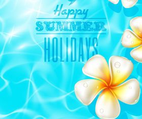 Happy Summer holiday backgrounds 4 vector material