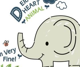 Cartoon Cute Elephant vector