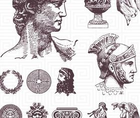 Draw Roman style vector set