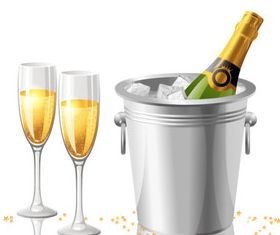 Wine Bottle and Wineglass 2 vector