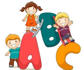 Cute Child and Alphabet 4 vector