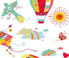 Different cartoon design elements vector