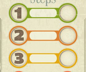 Vintage Steps infographics vectors