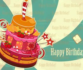 Retro Happy Birthday background vector graphic