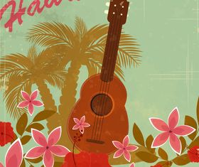 Romantic Hawaii background vector