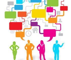 Colored Business elements background 1 vector