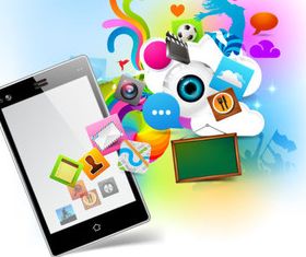 Colored Business elements background 2 vector