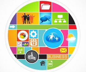 Colored Business elements background 5 vector