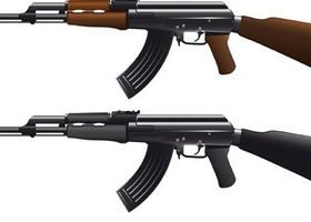 Figure AK-47 machine gun vector