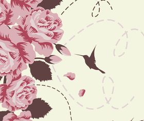 Rose with Bird 4 design vector