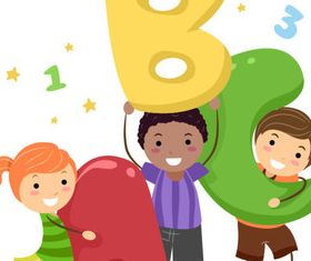 Cute Child and Alphabet 1 vector