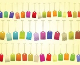 Colorful Tags set vector