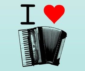 Accordion Love vector design