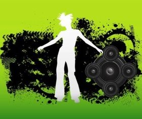 Grunge Dancer vector design