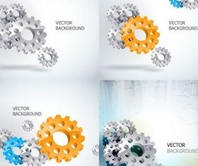 Exquisite gear design vector material