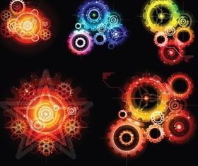 Gear design set vector