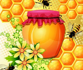 Bee with Honey 1 vector