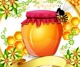 Bee with Honey 2 vector