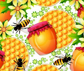 Bee with Honey 4 vector