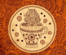 Hand painted coffee elements vectors graphics