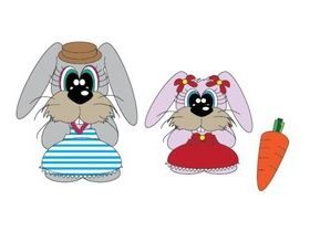 Cute Rabbit with Carrot vector