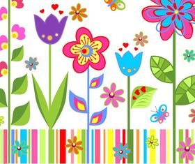 Draw Cute Flower vectors material