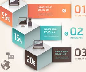 Infographics elements 2 set vector