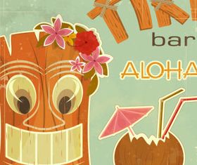 Retro Traveling elements backgrounds 2 vector