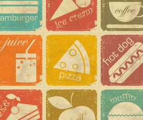Old food labels vector design