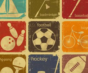 Retro sport labels vector