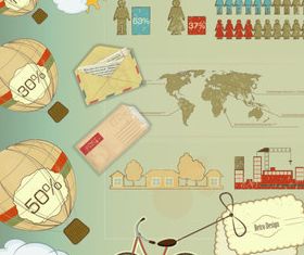 Retro Business infographics vector