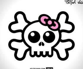 Skull with Bow vector