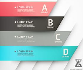 Color Numbered Infographics 3 vector