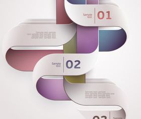 Color Numbered Infographics 6 vector
