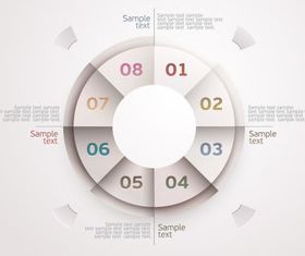 Color Numbered Infographics 7 vector