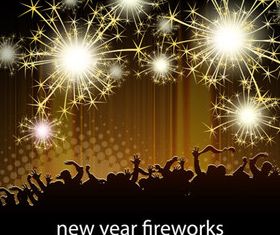 Party and Fireworks background vector material