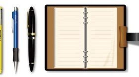 Pen with notebook design vectors