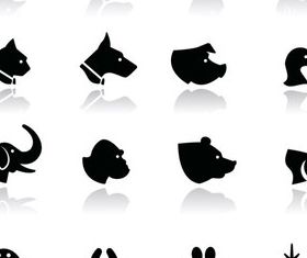 Animal Silhouettes set 4 vectors