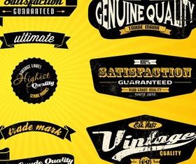 Black Quality Labels vector