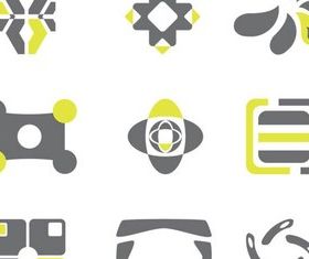 Grey Yellow Logotypes vector