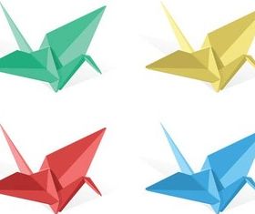 Color Paper Birds vector material
