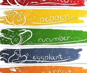 Fruit and banners creative vector