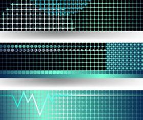 Dark Creative Banners set vector