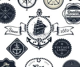Sailing Labels graphic vectors