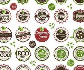 Green Food Labels art vector graphics