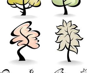 Different Tree Elements shiny vector